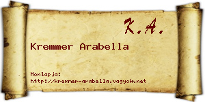 Kremmer Arabella névjegykártya